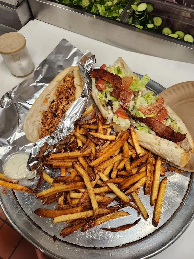 Bacon Cheeseburger Sub Buffalo Chicken Sub French Fries